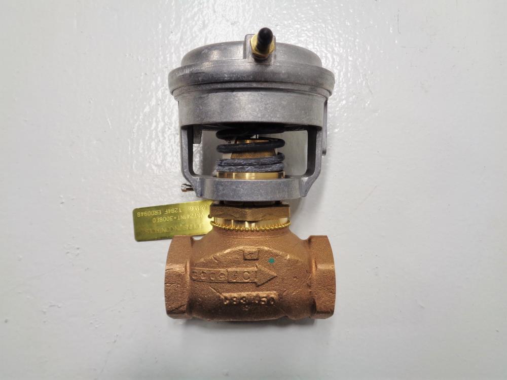 Johnson Controls 1" Bronze Control Valve VG7241NT+3008E0 w/ Actuator V-3000-8011